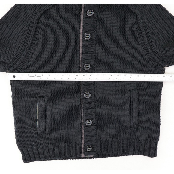 Ted Baker Cardigan Sweater Mens Size 6 Black Heavyweight Grandpa Dad Wool Blend - Picture 5 of 11